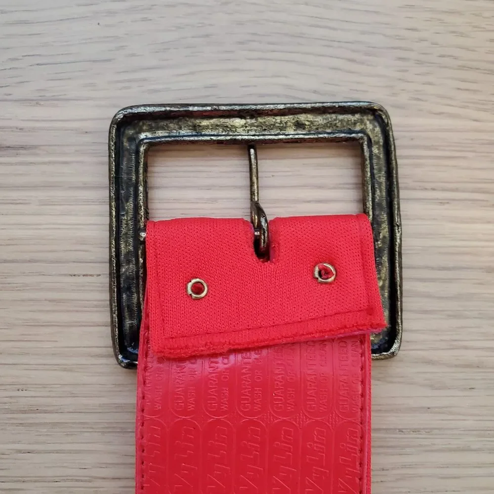 Vintage 70's Red Wide Cloth Belt